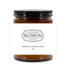 Load image into Gallery viewer, Blossom Radiant Amber Jar Soy Candle – 4oz
