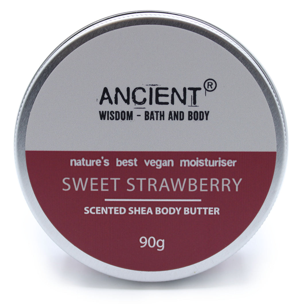 Ancient Wisdom Scented Shea Body Butter 90g - Sweet Strawberry